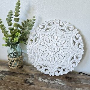 White distressed wood wall art Elegant
